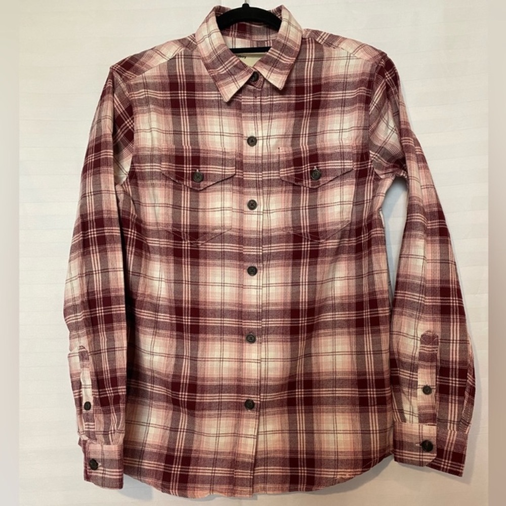 Barbiecore Coastal Cowgirl Pink Brushed Cotton Flannel Plaid Button Up Shirt SM